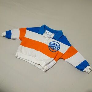 Zara Knicks Striped Polo Pullover - Blue, Orange, White